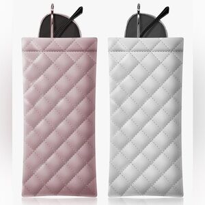 Pair of Pink & White Quilted Eyeglass Cases